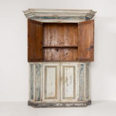 18th c Italian Tall Two Part Cabinet in Original Paint - 4045181