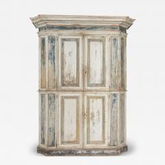 18th c Italian Tall Two Part Cabinet in Original Paint - 4048004