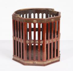 18th c Mahogany Octagonal Fretwork Bucket with Brass Detailing - 4643218