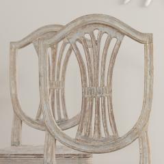 18th c Pair of Swedish Gustavian Period Shield Back Chairs in Original Paint - 3231561