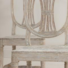 18th c Pair of Swedish Gustavian Period Shield Back Chairs in Original Paint - 3231562
