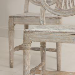 18th c Pair of Swedish Gustavian Period Shield Back Chairs in Original Paint - 3231563