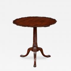 18th c Piecrust Tea Table with Spiral Fluted Shaft - 4379498