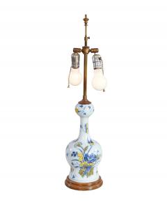 18th c Polychrome Delft Vase now as Table Lamp - 4686733