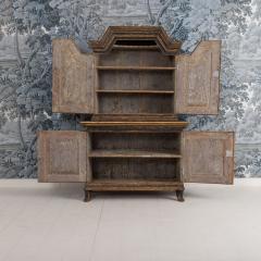 18th c Swedish Baroque Period Cabinet in Original Paint with Bear Paw Feet - 4466080