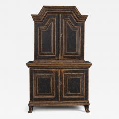 18th c Swedish Baroque Period Cabinet in Original Paint with Bear Paw Feet - 4466134