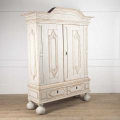 18th c Swedish Baroque Period Painted Cabinet - 2595460