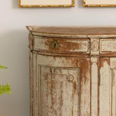 18th c Swedish Gustavian Period Demilune Buffet in Original Paint - 3566029