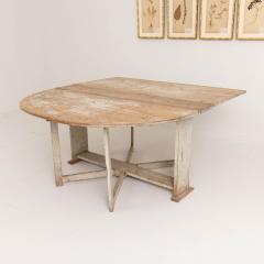 18th c Swedish Gustavian Period Drop Leaf Table and Console in Original Paint - 3655494