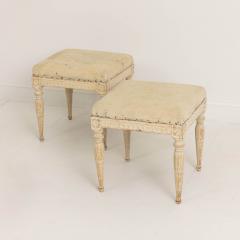 18th c Swedish Gustavian Period Foot Stools in Original Paint - 3699779