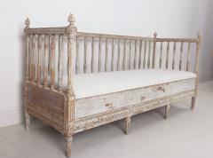 18th c Swedish Gustavian Period Stick Back Upholstered Sofa in Original Paint - 2601629