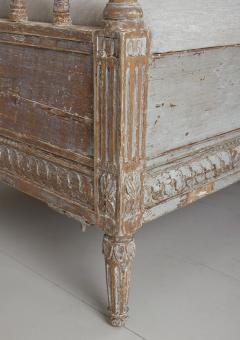 18th c Swedish Gustavian Period Stick Back Upholstered Sofa in Original Paint - 2601631