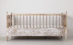 18th c Swedish Gustavian Period Stick Back Upholstered Sofa in Original Paint - 2601638