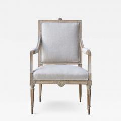 18th c Swedish Gustavian Period Upholstered Armchair in Original Patina - 2602742