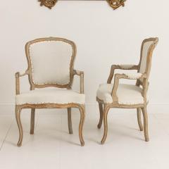 18th c Swedish Rococo Period Armchairs in Original Paint - 3627879