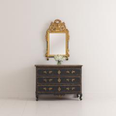 18th c Swedish Rococo Period Black Painted Commode with Original Brass Hardware - 3367436