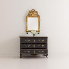 18th c Swedish Rococo Period Black Painted Commode with Original Brass Hardware - 3367438