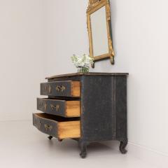 18th c Swedish Rococo Period Black Painted Commode with Original Brass Hardware - 3367442