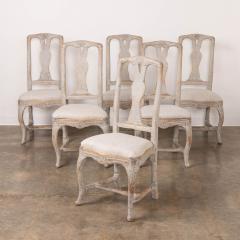 18th c Swedish Rococo Period Painted Dining Chairs with Slip Seats - 3592039