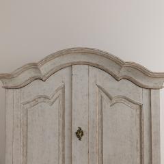 18th c Swedish Rococo Period Painted Linen Press Cabinet - 3367456