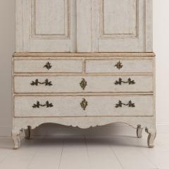 18th c Swedish Rococo Period Painted Linen Press Cabinet - 3367457