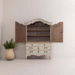 18th c Swedish Rococo Period Painted Linen Press Cabinet - 3367461