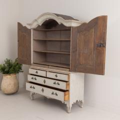 18th c Swedish Rococo Period Painted Linen Press Cabinet - 3367464