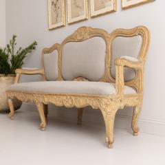 18th c Swedish Rococo Sofa Bench in Original Paint from Stockholm - 3122305