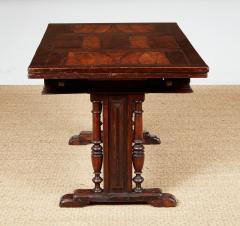 18th c Tuscan Draw Table with Curved Walnut and Pear Inlaid Top - 4573934