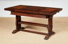 18th c Tuscan Draw Table with Curved Walnut and Pear Inlaid Top - 4573935