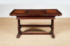18th c Tuscan Draw Table with Curved Walnut and Pear Inlaid Top - 4573939