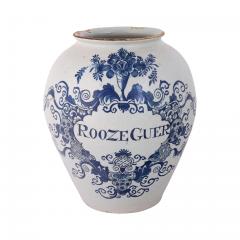 18th century Dutch Delft Jar Inscribed Rose scent - 4565840