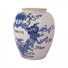 18th century Dutch Delft Jar Inscribed Stokvis - 4565828