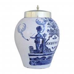 18th century Dutch Delft jar inscribed Red Snuff - 4565803