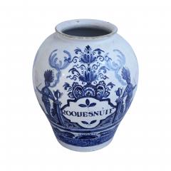 18th century Dutch Delft jar inscribed Red Snuff - 4565805