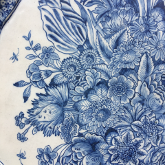 18th century Dutch Delftware plaque with old master still life of flowers - 4573066