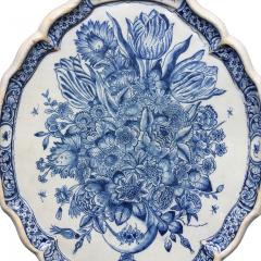 18th century Dutch Delftware plaque with old master still life of flowers - 4573068