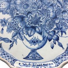 18th century Dutch Delftware plaque with old master still life of flowers - 4573070