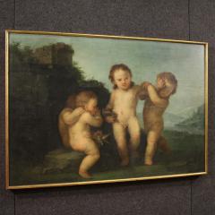 18th century Italian Rococo painting Cherubs Game - 4256728