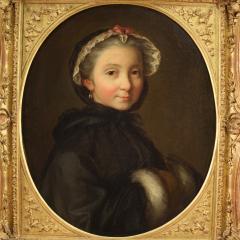 18th century Italian painting portrait of a young lady - 4325118