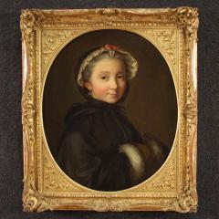 18th century Italian painting portrait of a young lady - 4325119