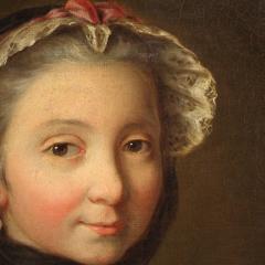 18th century Italian painting portrait of a young lady - 4325124