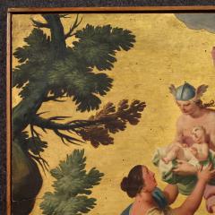 18th century Italian panel painting Hermes entrusts Dionysus - 4317724