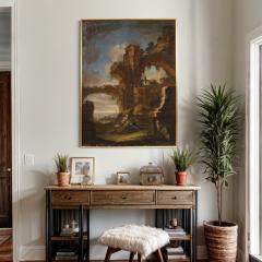 18th century architectural capriccio painting Rest on the Flight into Egypt - 4107896