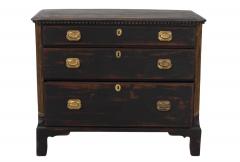 18th century black painted English 40 chest - 3721092