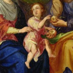 18th century copper painting Saint Anne the Virgin and Child - 4251477