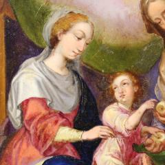 18th century copper painting Saint Anne the Virgin and Child - 4251484