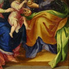 18th century copper painting Saint Anne the Virgin and Child - 4251485