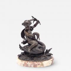 18th or 19th Century Bronze Putti Riding a Swan France circa 1800 - 2838929