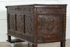 18thC English Carved Oak Coffer - 3838566